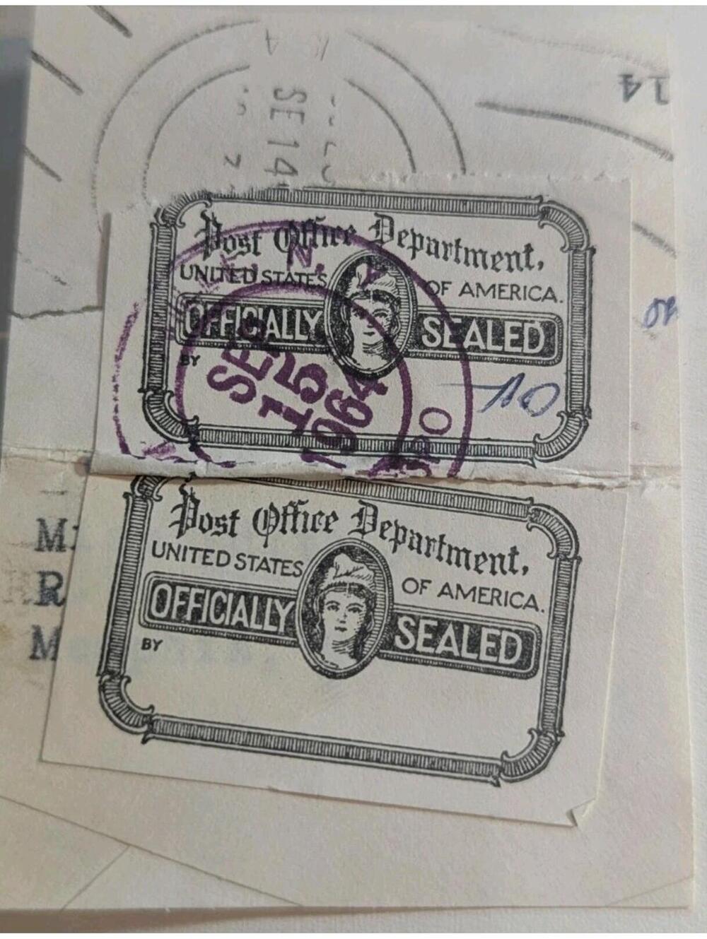 US 1950 #OX39 Post Office Officially Sealed Stamp Creased Used
